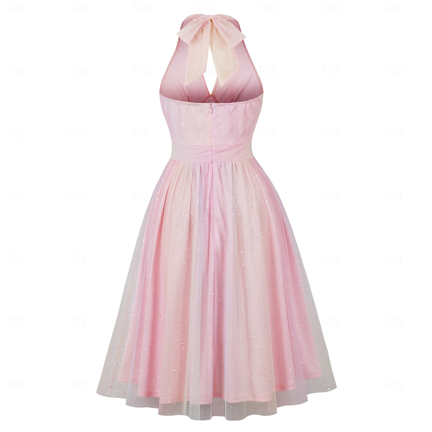Retro 50. léta Rockabilly Polední Koktejlky Flare šaty Flitry Lodičkový Duhová Dámské Dovolená Maturita Párty a večer Dospělí Šaty Léto 2025 - $44.99 –P2