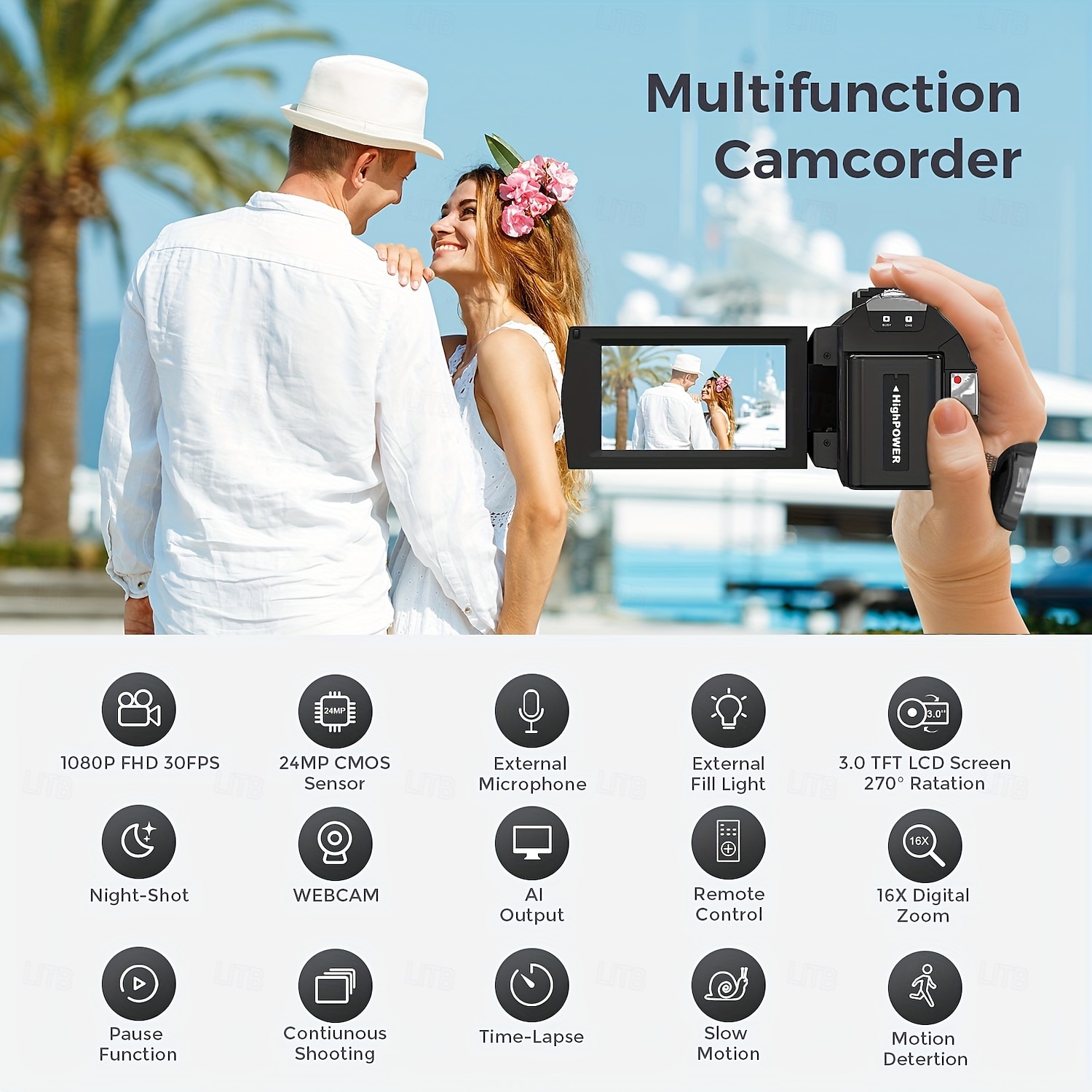 16X Digital Zoom Ultra HD 30FPS Digital Video Camera Camcorder with 3inch IPS 270 Degrees Rotation Screen Remote Control and 1500mah Battery for Vlogging 2025 - $142.99 –P6