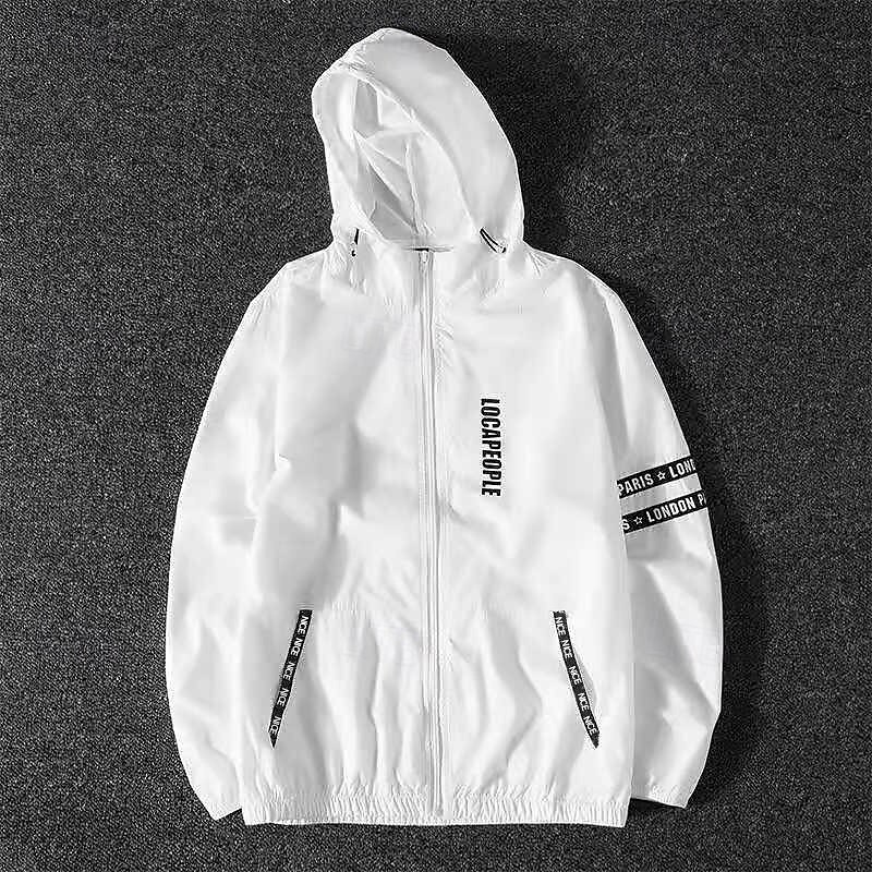 Herren Einfarbig Slogan Windjacke Laufende Hautjacke Sommer Frühling Tasche Vollreißverschluss Langarm Straße Sportlich Mit Kapuze UV-Sonnenschutz Schnelltrocknend Leicht Fitnesstraining Laufen 2026 - $22.99 –P1