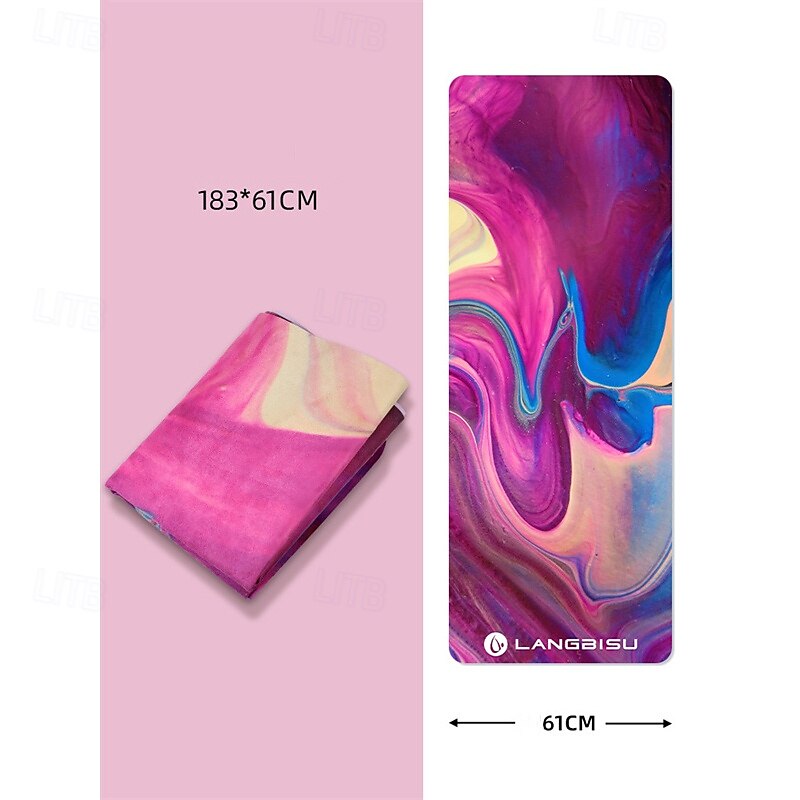 Exercise Yoga Mat 183*61 cm Non Slip High Density Thick Durable Faux Suede Grip for Yoga Pilates Exercise & Fitness Yellow Blue Purple 2025 - $21.99 –P3