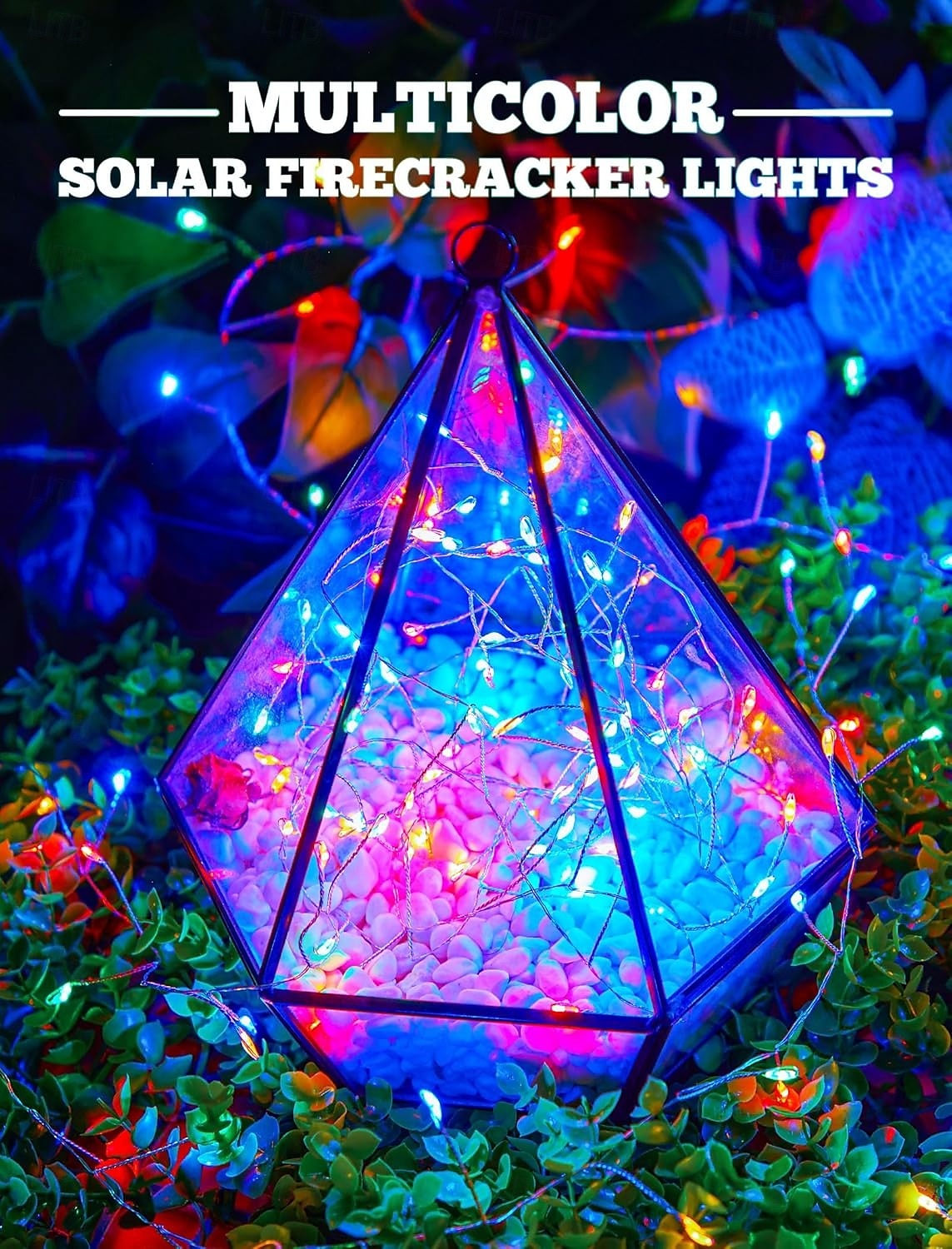 6m Solar String Lights 200 LEDs, Warmwhite, Cool White, Blue Firecracker String Lights EL 5mm Copper Wire Lights Holiday Lights 3V Solar Powered 1 Set 2025 - $20.99 –P13