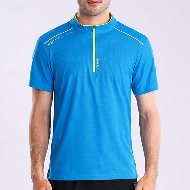 Bărbați Tricou Κοντομάνικο πεζοπορίας Manșon scurt Quarter Zip Tricou Tee Tricou muscular Cămașă cu mânecă scurtă În aer liber Uscare rapidă A face exerciţii fizice Απαλό Κατά του ιδρώτα Var 2026 - $18.49 –P4