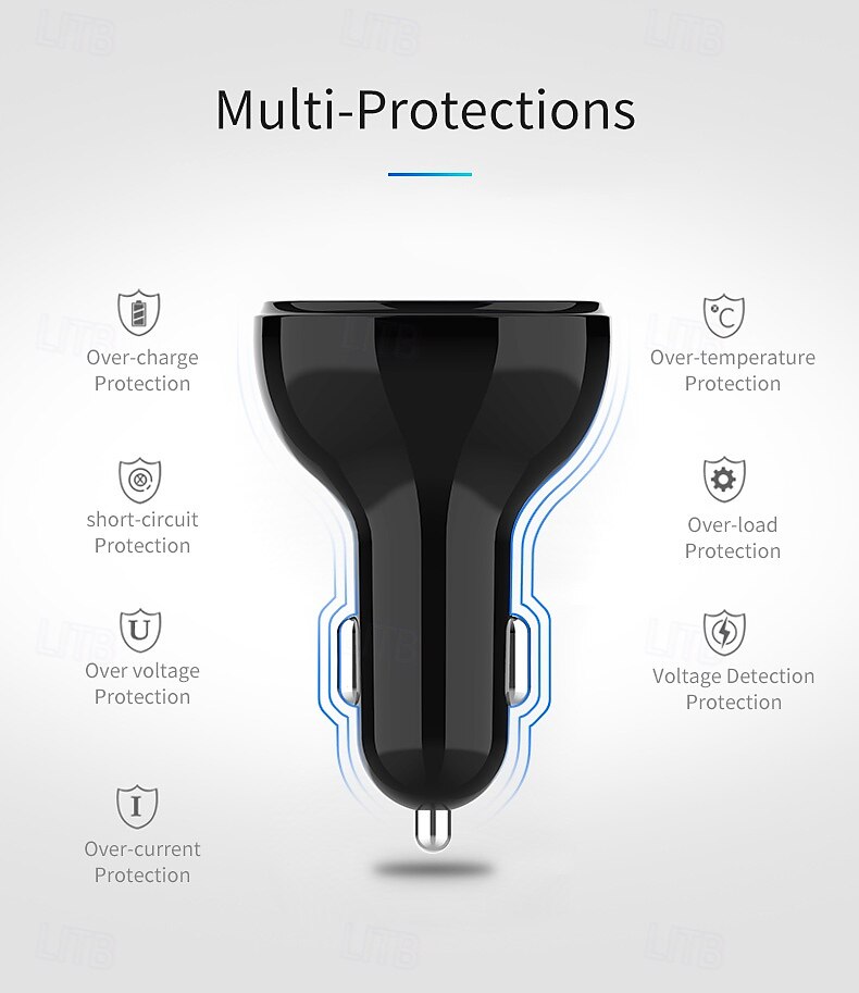 Автомобильное зарядное устройство usb c с поддержкой двух usb и type-c QC3.0 для бытовой электроники, автомобильное зарядное устройство 2025 - $26.99 –P8