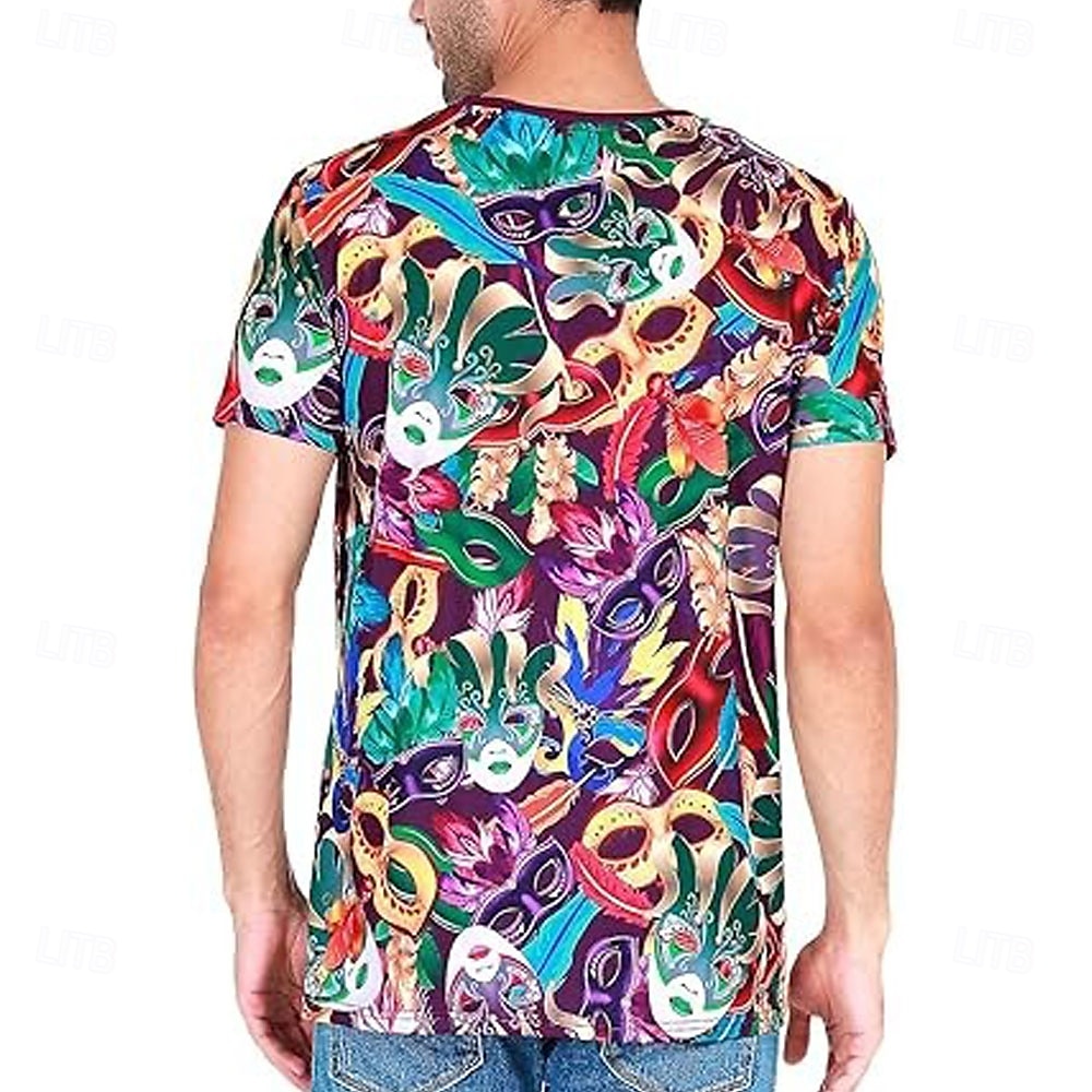 Mardi gras Férfi Tuxedo Jelmez Póló Rövid ujjú póló 3D nyomtatás Terített nyak Ing Túlzott Dizájn Parti Szabadság Klub Rubin Nyár Tavasz Ruházat S M L XL XXL XXXL 2025 - $15.99 –P2