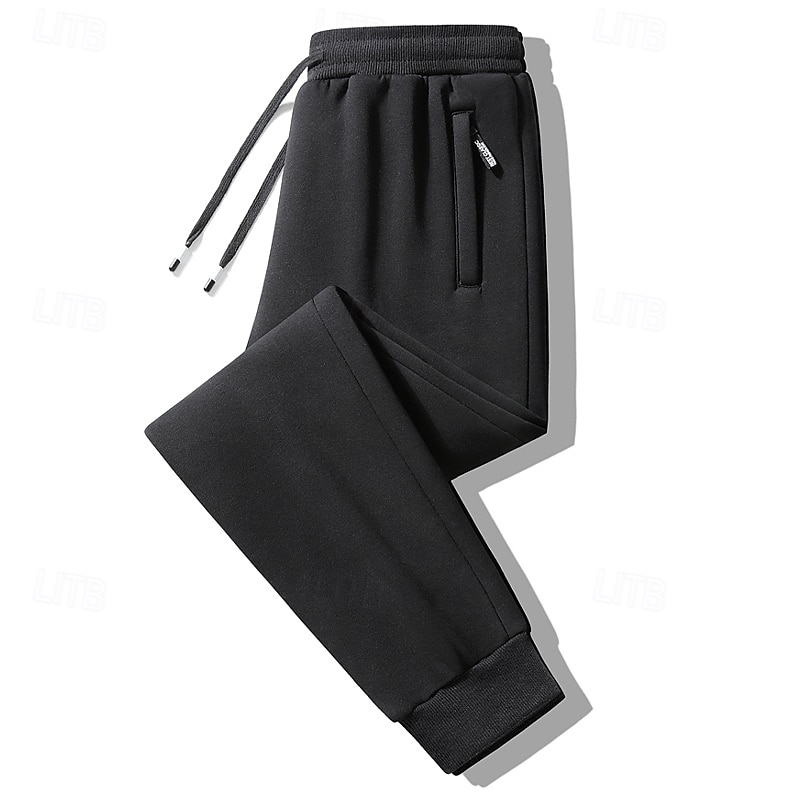 Bărbați Pantaloni Sport Joggeri Jogger Pantaloni de iarnă Pantaloni Buzunar Cordon Talie elastică Culoare solidă Cald Respirabil Lungime totală Casual Zilnic Casual Îmbrăcăminte Atletică Negru Gri 2026 - $17.99 –P3