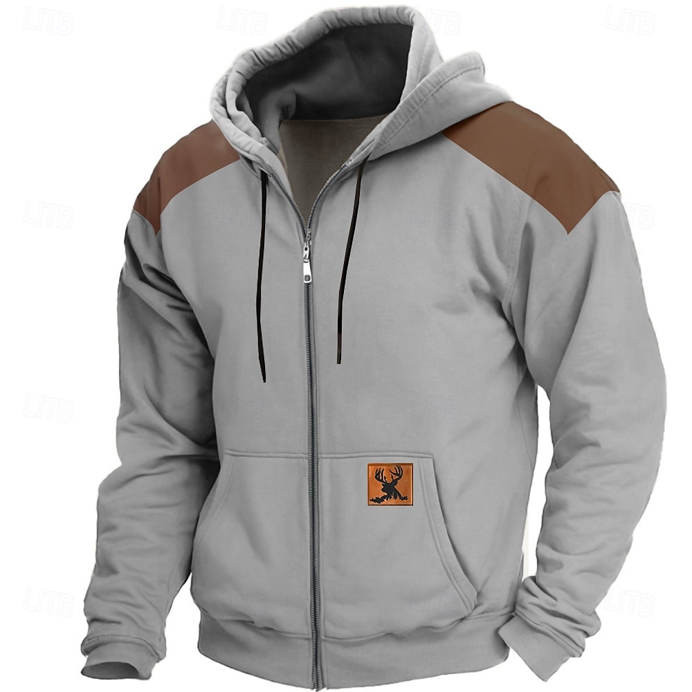 Homme Cowboy Sweats à capuche Mode Frais manche longue À capuche Vacances Sortir Vêtements de rue Vert Kaki Cordon de serrage Fermeture éclair Automne Hiver Designer de 2025 ? $29.99 –P4