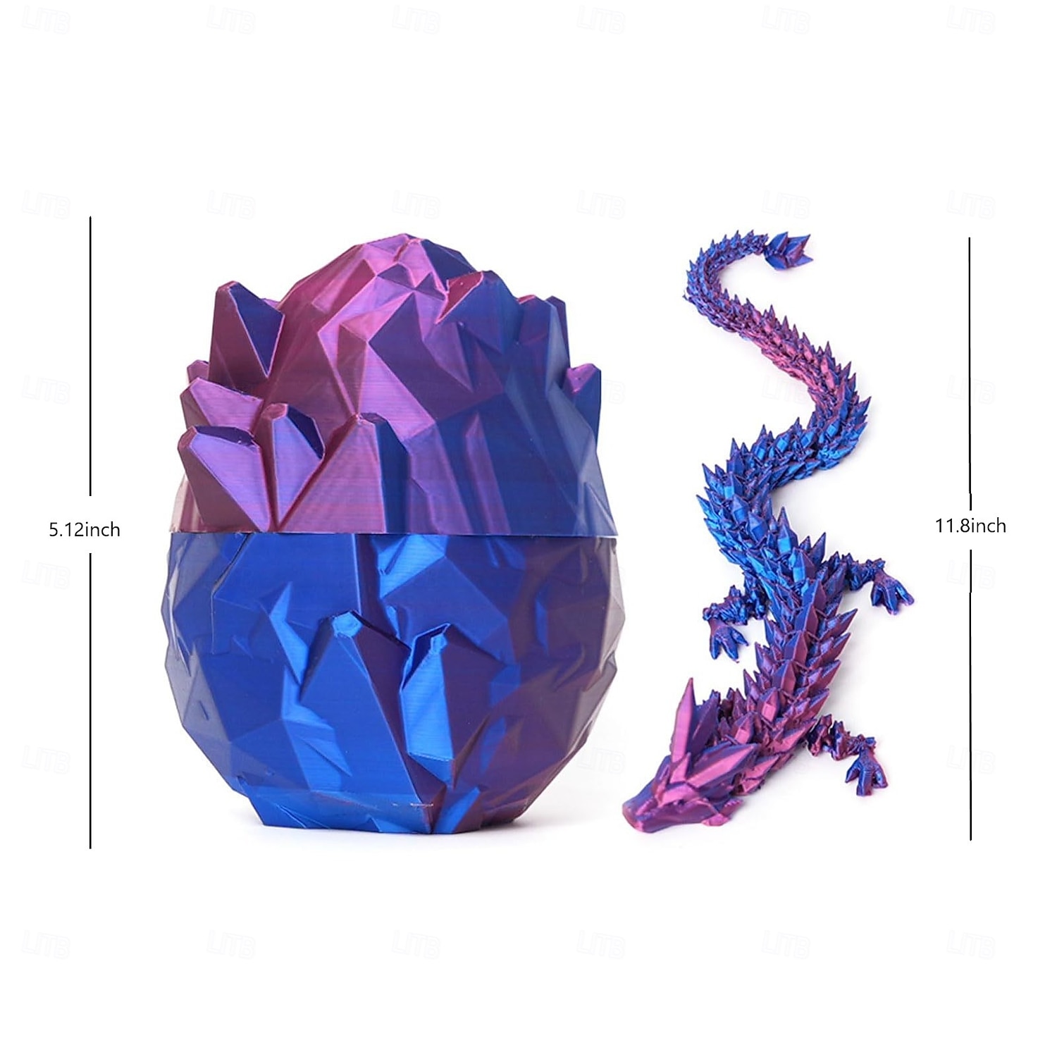 2025年 3Dプリントドラゴンエッグレインボーフライングドラゴン、カラフルな卵、誕生日プレゼント用のフィジェットトイ、フレキシブルデスクフィギュア装飾 コレクション – $20.99 –P12