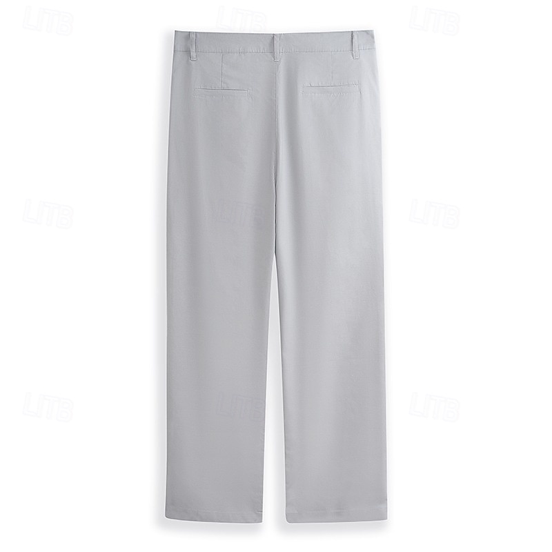 Herren Leinenhosen Hose Anzughose Sommerhose Knöpfe Fronttasche Gerader Schnitt Einfach Komfort tragbar Volle Länge Lässig Täglich Geschäft Urlaub Mode Schwarz Weiß Unelastisch 2026 - $29.99 –P2
