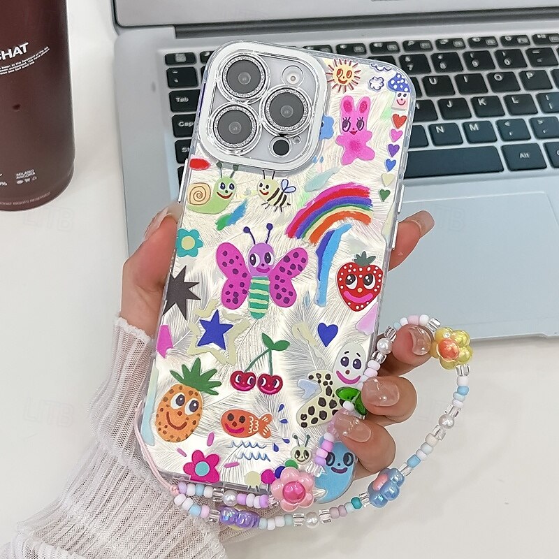 telefone Capinha Para iPhone 16 Pro Max Plus iphone 15 iPhone 15 Pro Max iPhone 14 Pro Max iPhone 13 Pro Max Capa traseira com pulseira Antichoque Retro TPU Vidro Temperado de 2025 por $15.99 –P14