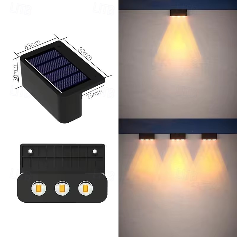 Lot de 4 lampes solaires pour clôture, applique murale extérieure, éclairage de jardin, allée, escalier, cour, patio, porche, décoration de cour de 2026 ? $28.99 –P6