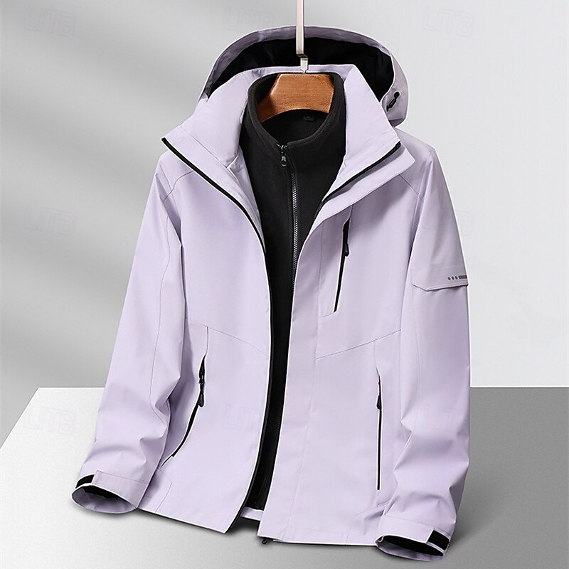 Mulheres Jaqueta Softshell Jaqueta de Trilha Inverno Ao ar livre Térmico / Quente Forro de Velocino A Prova de Vento Impermeável Jaquetas 3-em-1 Jaqueta de Inverno Jaqueta corta-vento Viajar Cinzento de 2025 por $92.99 –P12