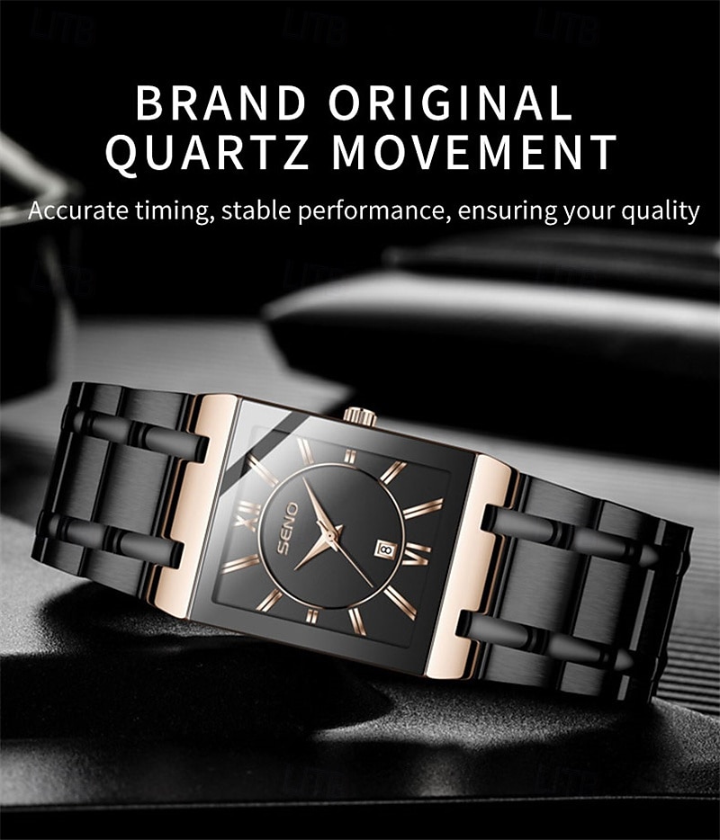 New Stainless Steel Fashion Trend Men'S Quartz Watch Calendar Waterproof Simple Leisure Sports Automatic Non-Mechanical Square Watch 2025 - $15.99 –P8