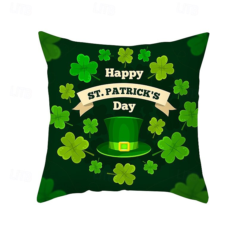 husă de perne decorativă ziua Sfântului patrick 1 bucată shamrock husă de pernă pătrată moale față de pernă pentru dormitor living canapea canapea scaun 2025 - $12.99 –P12
