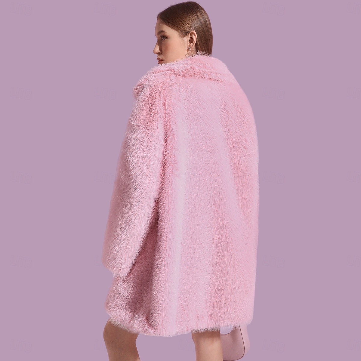 Dames Jas van imitatiebont Houd Warm Comfortabel Zak Gebreid Elegant Modieus minimalisme Zoet Effen Kleur Casual Dagelijks Alledaagse kleding Casual / Dagelijks Enkele rij knopen Lang Revers Slank 2025 - $136.99 –P2