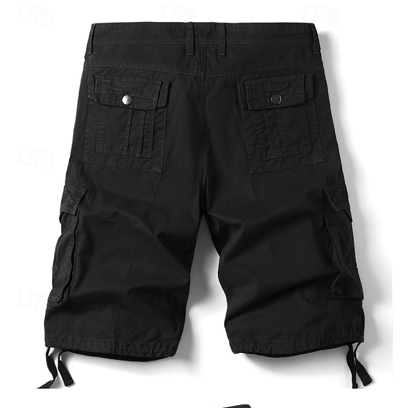 Herr Cargo-shorts Vandringsshorts Militär Sommar Utomhus 10" Ripstop Andningsfunktion Snabb tork Dragkedja fram Shorts Underdelar Knälängd Svart Armégrön Bomull Jakt Fiske Klättring XS S M L XL 2025 - $28.99 –P9