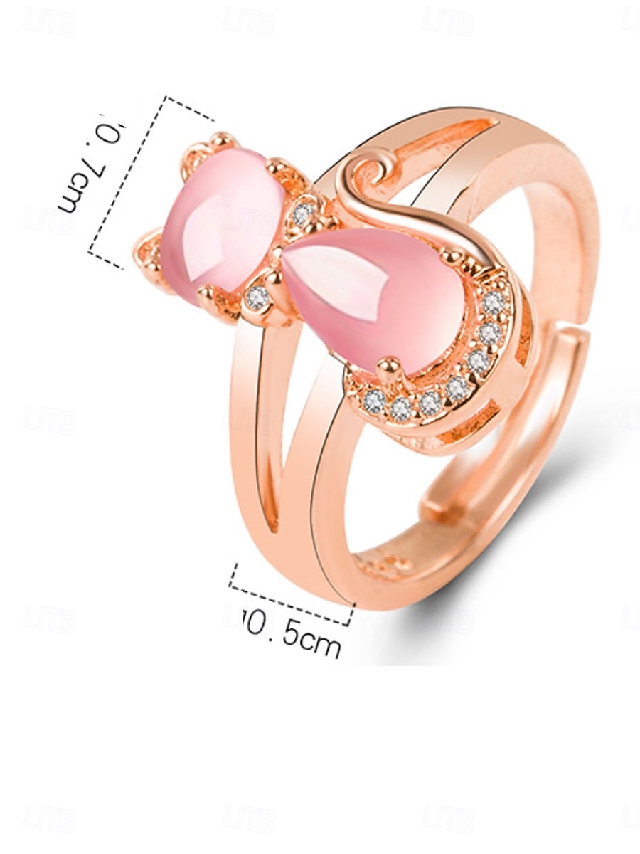 ring bruiloft geometrisch roze koper kat mode schattig 1st Valentijnsdag 2026 - $21.99 –P6