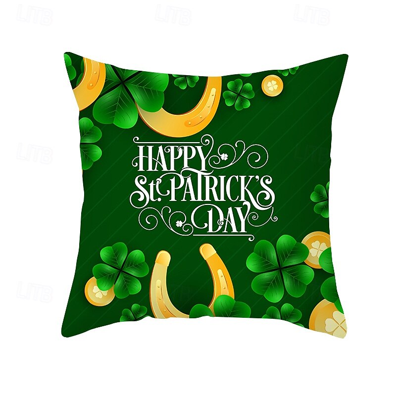 husă de perne decorativă ziua Sfântului patrick 1 bucată shamrock husă de pernă pătrată moale față de pernă pentru dormitor living canapea canapea scaun 2025 - $12.99 –P13