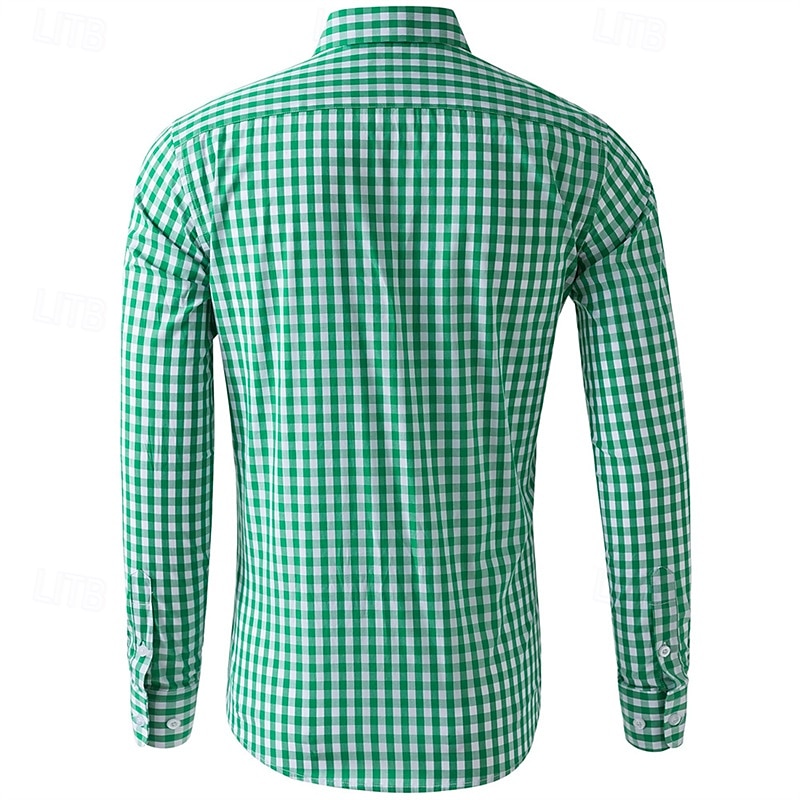 Men's Shirt Dress Shirt Button Up Shirt Plaid Wedding Party Black Pink Red Brown Long Sleeve Lapel Spring &  Fall Clothing Apparel 2025 - $29.99 –P12