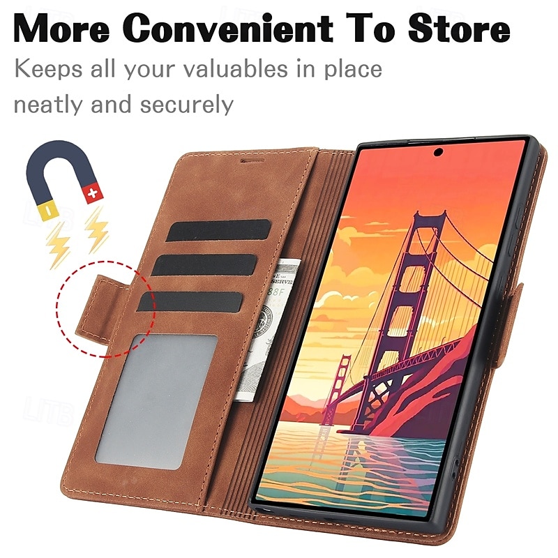 Phone Case For Samsung Galaxy S24 Plus S24 S23 S23 Plus S22 S22 Plus S21 Ultra S21 FE S21 S20 Plus Flip Cover with Stand Holder Magnetic Card Slot Retro TPU PU Leather 2025 - $20.99 –P15