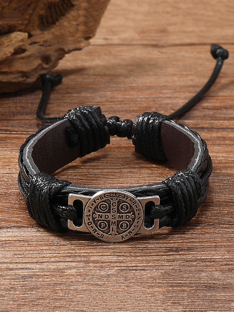 Viking-stijl leren touwarmbanden voor heren met kompasontwerp, verstelbare pasvorm en Noorse boho-esthetiek voor casual en outdoor-kleding 2025 - $7.99 –P2