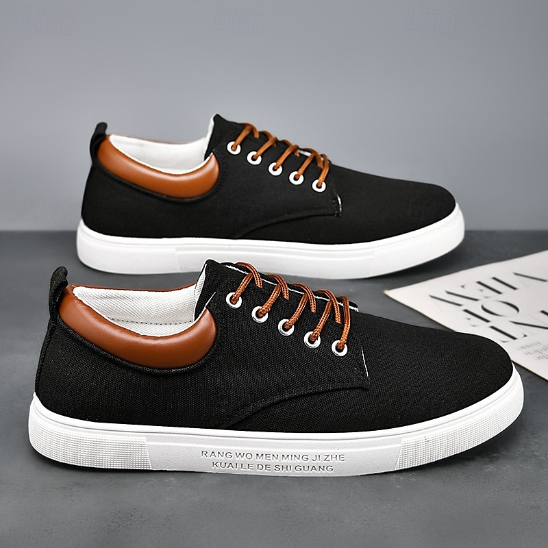 Men's Tan Canvas Sneakers with Lace-Up Design, Stylish and Comfortable Casual Shoes for Everyday Wear 2025 - $42.99 –P4