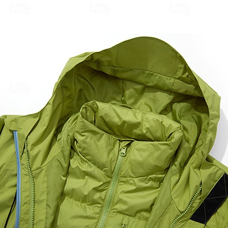 Homens Jaqueta Softshell Jaqueta de Trilha Inverno Ao ar livre Térmico / Quente A Prova de Vento Impermeável Jaquetas 3-em-1 Jaqueta de Inverno Jaqueta corta-vento Viajar Preto Cinzento Claro Verde de 2025 por $141.99 –P12