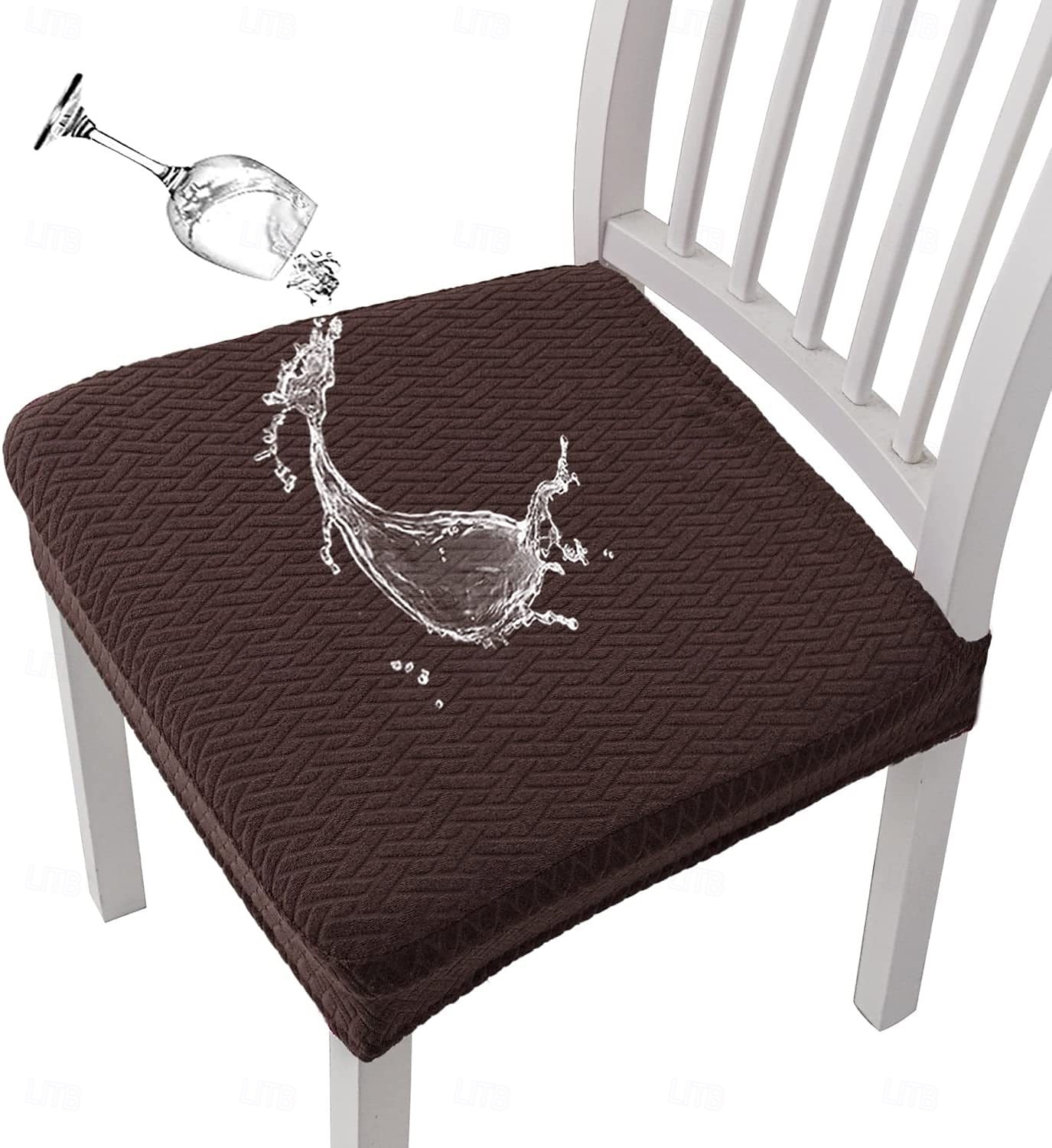 vattenavvisande stol sittfodral för matsal kök stretch jacquard stol sittfodral avtagbar tvättbar anti-damm stol sittdyna skydd överdrag 2025 - $10.99 –P13