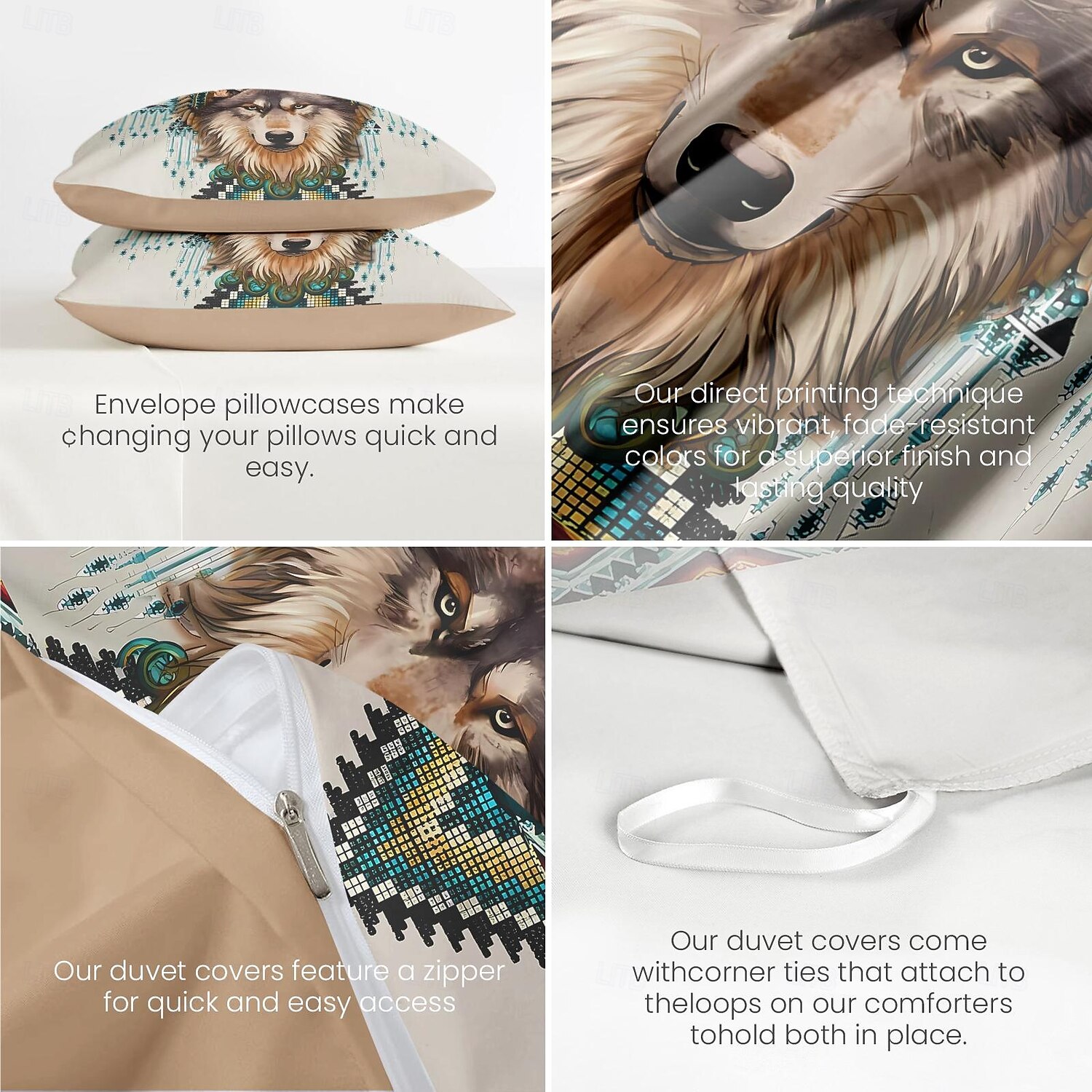 eläinten boheemityylinen pussilakanasetti 100% puuvillaa pehmeä hengittävä kangas boho eläinprintit pussilakana ja tyynyliinat hypoallergeeniset ihoystävällinen kestävä haalistumaton täydellinen boho-makuuhuoneeseen 2025 - $60.99 –P9