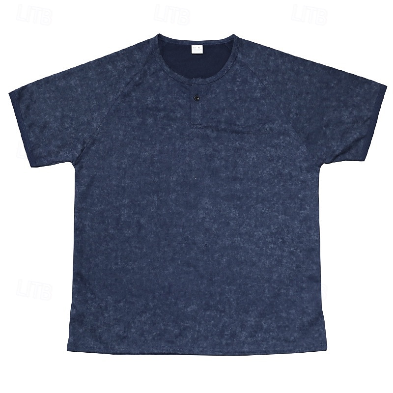 Men's Henley Shirt Tee Short Sleeve Solid Color Plain Distressed Buttons Washed Henley Outdoor Casual Daily Summer Spring &  Fall Black Gray Navy Blue Henley T-Shirt 2025 - $21.99 –P11