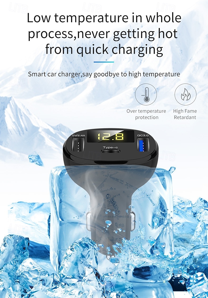 Автомобильное зарядное устройство usb c с поддержкой двух usb и type-c QC3.0 для бытовой электроники, автомобильное зарядное устройство 2025 - $26.99 –P9