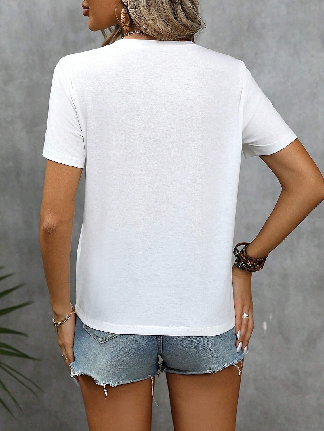 Women's T Shirt Animal Casual Short Sleeve Round Neck Regular Tops Daily Print White Summer 2025 - $19.99 –P3