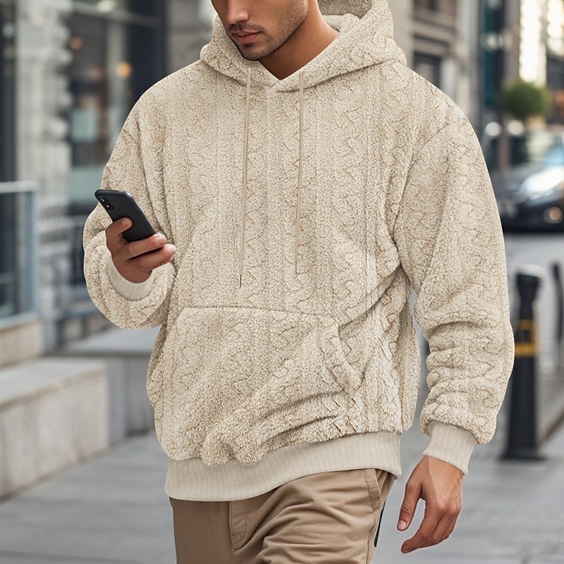 Per uomo Felpa con cappuccio Felpa con cappuccio in pile Aalbicocca Nero Blu Marrone Grigio Con cappuccio Liscio Jacquard Tasche Sportivo Giornaliero Per eventi Poliestere Streetwear Essenziale del 2025 a $26.99 –P15