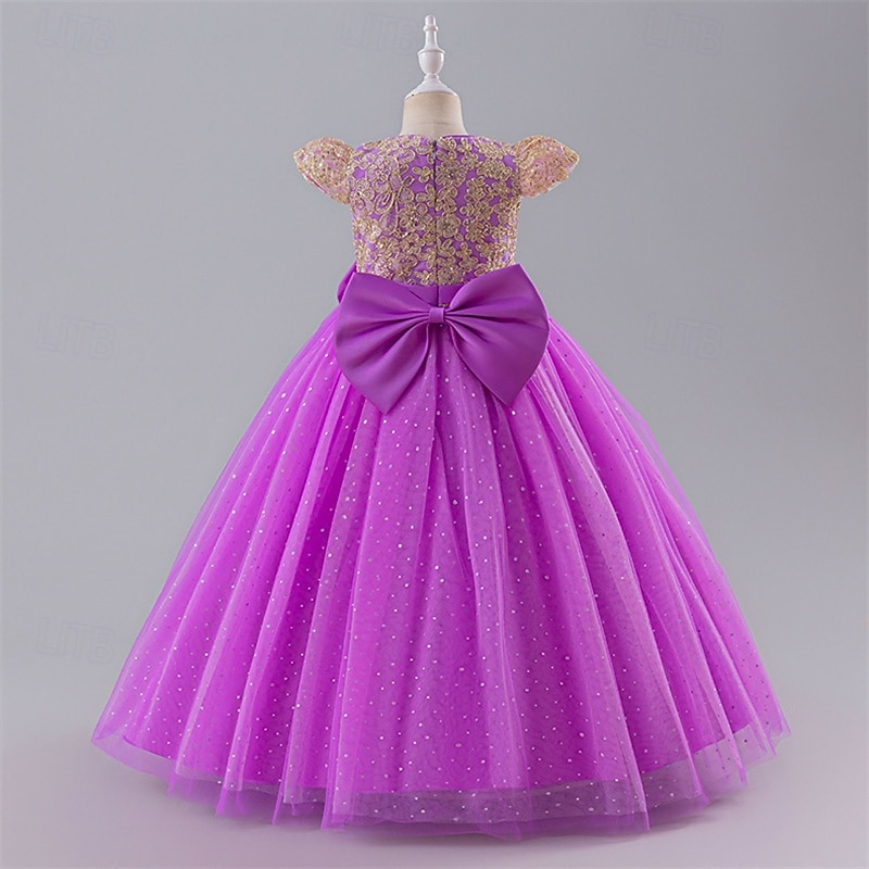 kinderkleidung Mädchen Blumenmädchen Kleid Party Kleid Farbblock Ärmellos Leistung Hochzeit Party Krawattenknoten Schön Süß Polyester Maxi abendkleider Schaukelkleid A Linie Kleid Sommer 4 Jahre + 2025 - $47.99 –P13