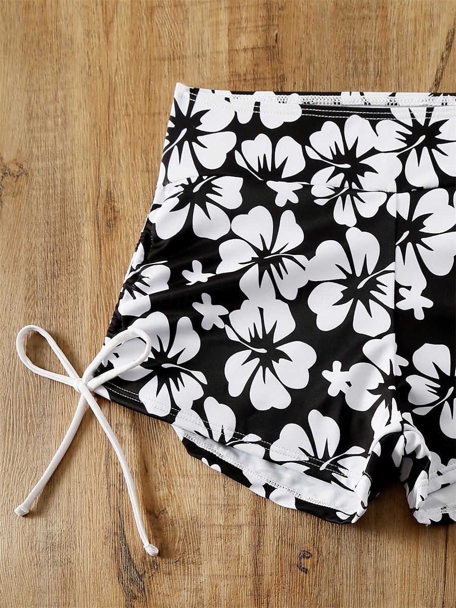Dam Badkläder 2 st Pojkeben Baddräkt Öppen rygg Smal Semester Standkläder Blommig Halterneck Ärmlös Baddräkter 2025 - $27.99 –P6