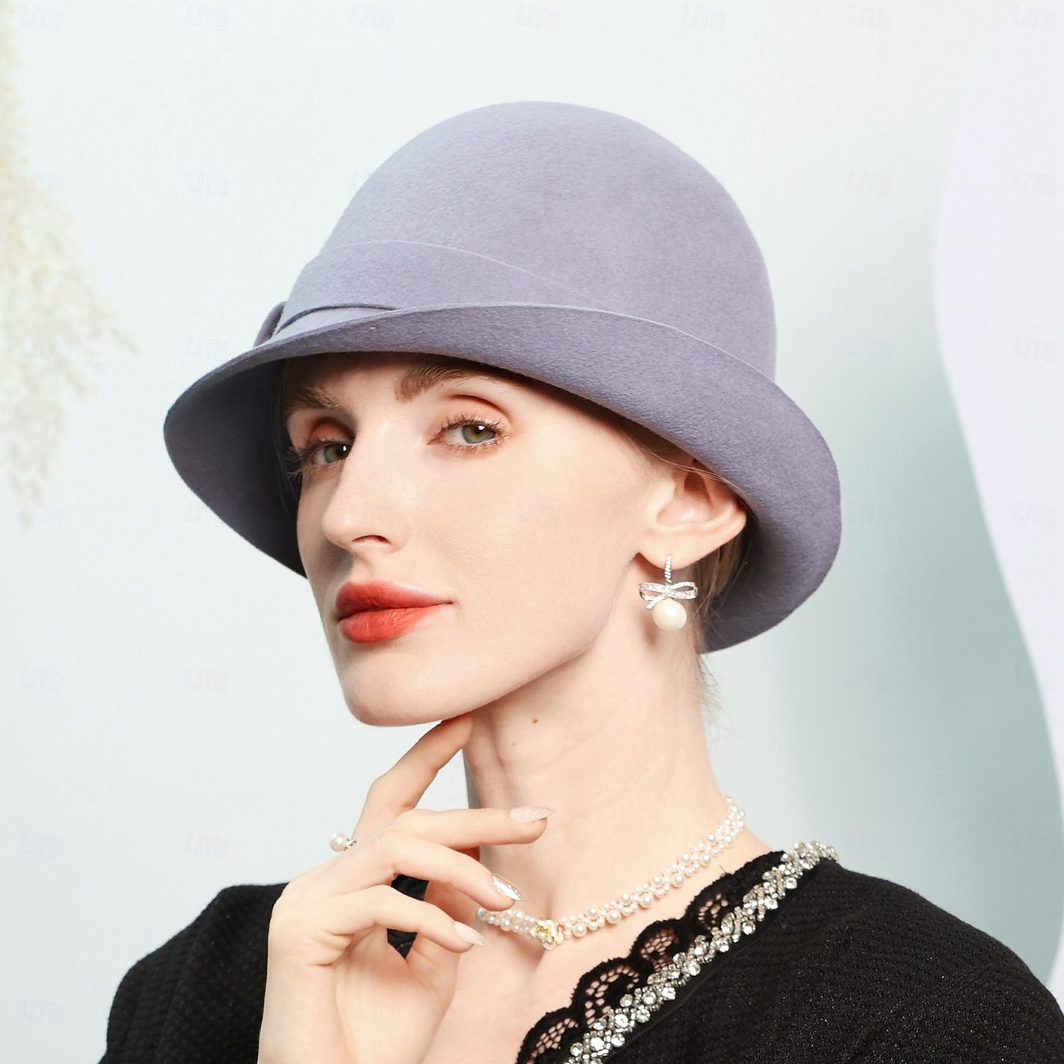 cappelli 100% lana cappello a bombetta / cloche cappello da pescatore cappello da sole matrimonio festa del tè elegante matrimonio con cuciture di colore puro copricapo copricapo del 2025 a $38.99 –P14