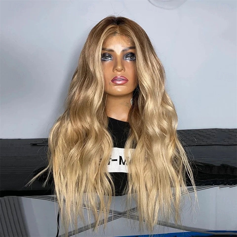 Unprocessed Virgin Hair 5x5 Closure 13x4 Lace Front Wig Free Part Brazilian Hair Wavy Blonde Multi-color Wig 130% 150% Density Ombre Hair Highlighted / Balayage Hair 100% Virgin Glueless For Women 2026 - $233.69 –P4