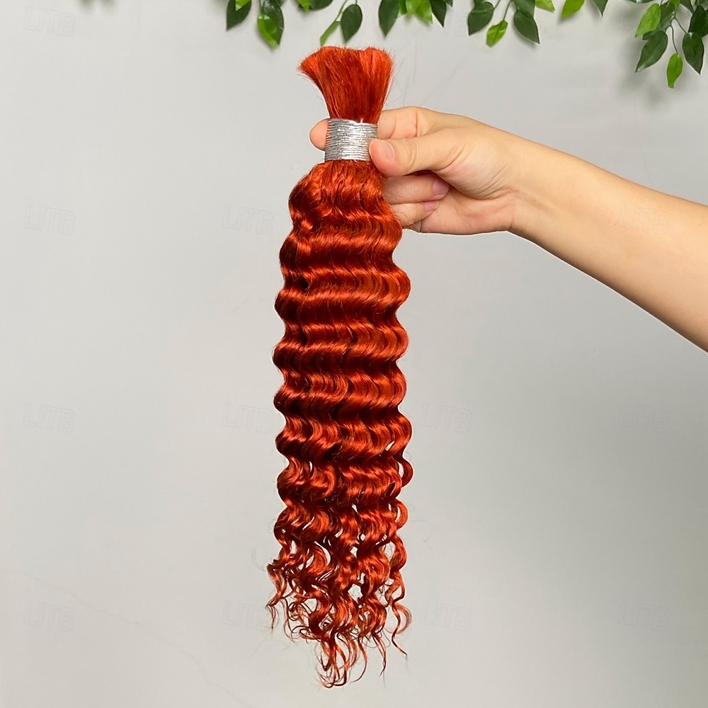 Ingwer # Bulk Haar Echthaarverlängerung tiefe Welle 1 Bündel Echthaar 12-28 Zoll 2025 - AU $114.68 –P3