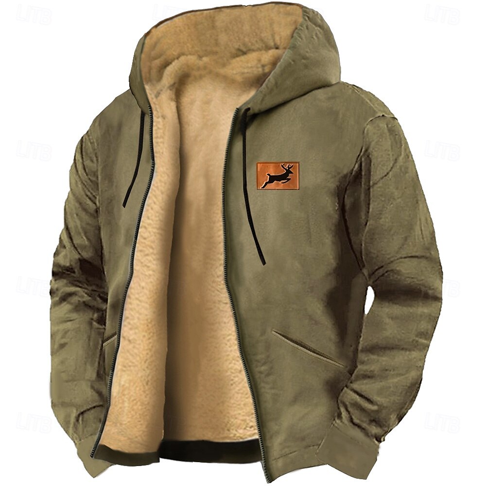 Pánské Jelen Kapuce Mikina Mikina na zip Mikina s kapucí Tričkový Módní 3D tisk Dovolená Streetwear Vodní modrá Hnědá Zapni Podzim Zima Návrhář 2025 - $49.99 –P4