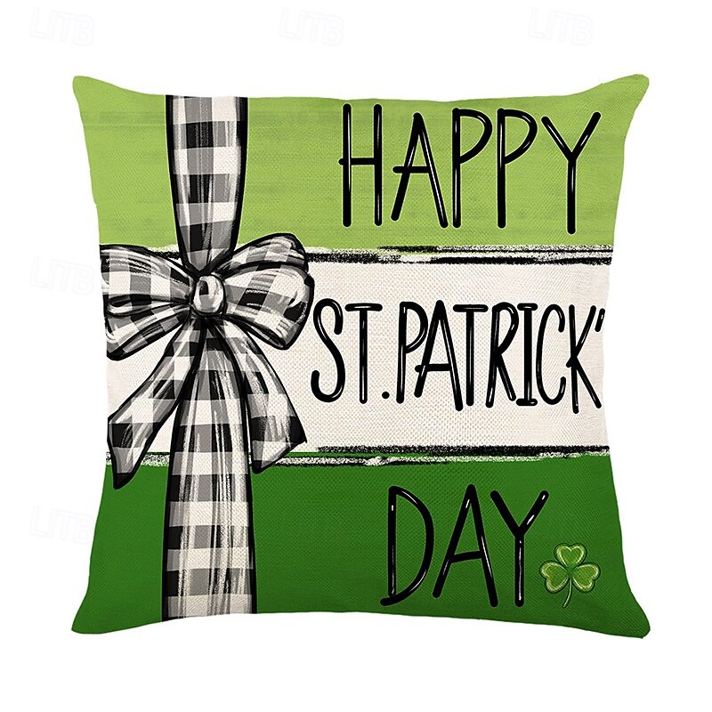 Decorative Toss Pillows Cover Saint Patrick's Day 1PC Shamrock Soft Square Cushion Case Pillowcase for Bedroom Livingroom Sofa Couch Chair 2025 - $12.99 –P2