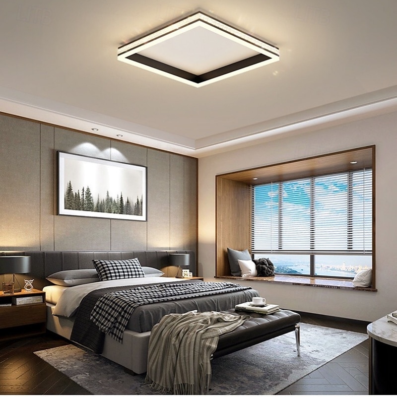 Lâmpada de teto quadrada led com escurecimento contínuo cor da luz luz de teto comutável 50cm 110-240v de 2025 por $287.99 –P5
