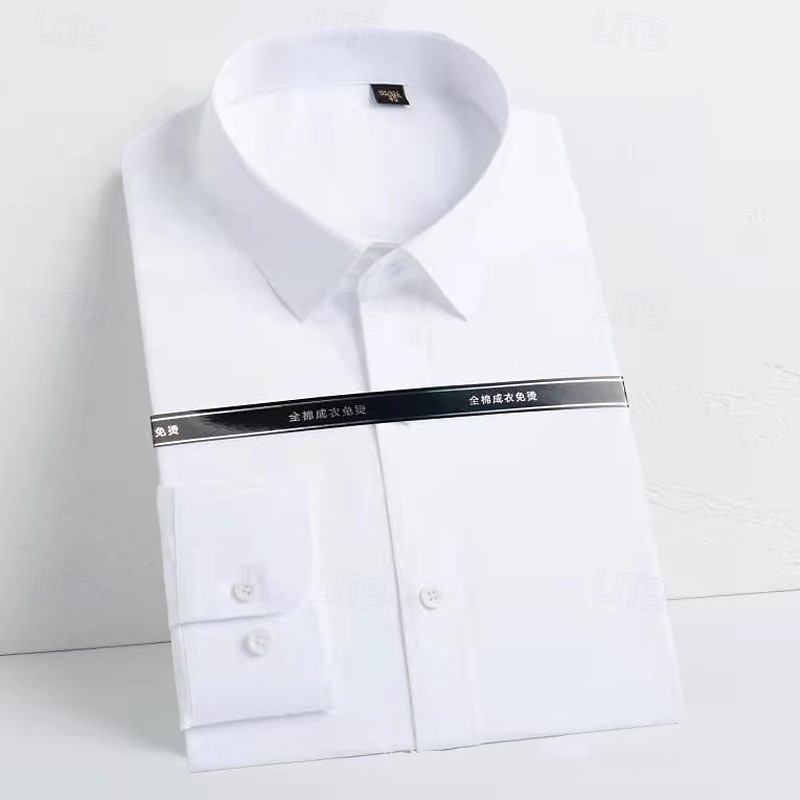 Miesten Pukupaita Button Up paita Yhtenäinen väri Koulu Muodollinen Valkoinen Sininen Vaalea taivaan sininen Vaalean sininen-valkoinen Pitkähihainen Sänkyjen avaus Kaikki vuodenajat Vaatetus 2025 - $23.99 –P5