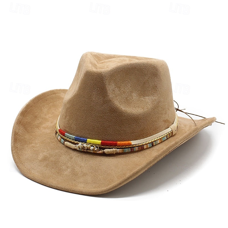 Per uomo Cappello da sole Cappello da cowboy Cappello Fedora Trilby Nero Cammello Lanetta Stile vintage Di tendenza 18esimo secolo Stato del Texas Giornaliero Festa a tema Tinta unita / tinta unita del 2026 a $20.99 –P6
