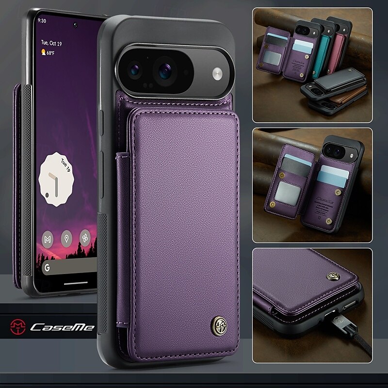 טלפון מגן עבור גוגל Pixel 9 Pro Pixel 9 Pro XL Pixel 8 Pro Pixel 8 פיקסל 9 כיסוי אחורי עם מעמד חריץ לכרטיס עמיד בזעזועים רטרו TPU PC 2025 - $19.99 –P12