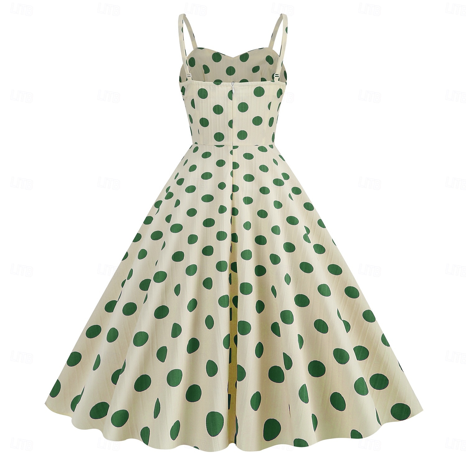 Retro Vintage 1950er Rockabilly Knielang Kleid Swing-Kleid Ausgestelltes Kleid Spaghetti-Träger Tupfen Kariert / Gingham A-Linie Damen Karneval Urlaub Alltagskleidung Junggesellinnenabschiedsparty 2025 - $34.99 –P19