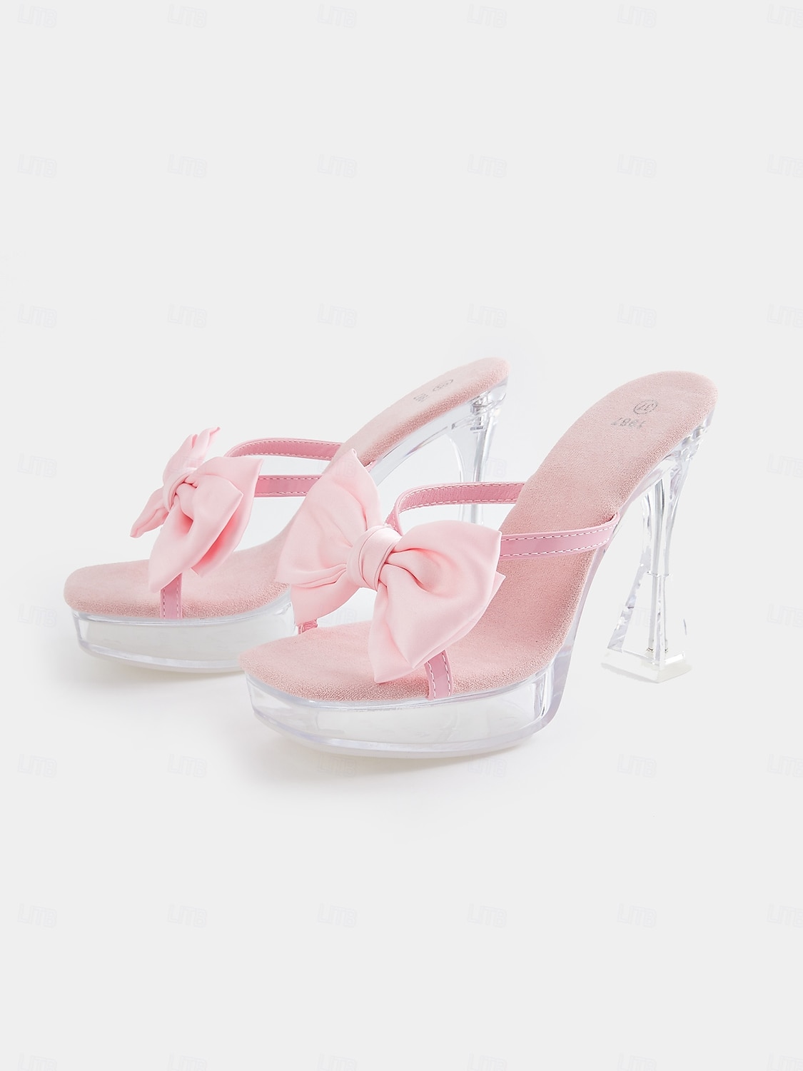 roze satijnen strik platformhakken voor dames met helder stiletto-ontwerp - stijlvolle bruidsschoenen voor bruiloften en speciale gelegenheden 2025 - $59.99 –P2