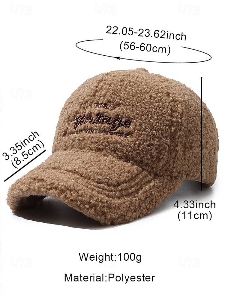 Women's Vintage Faux Sherpa Baseball Cap – Cozy Winter Hat for Stylish Casual Outdoor Wear 2025 - $11.99 –P8
