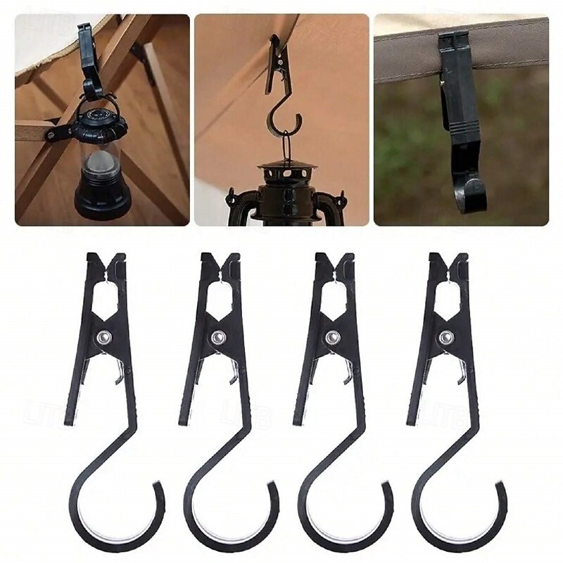 5 peças de clipes para barracas ao ar livre, ganchos de crocodilo multifuncionais portáteis, clipes de cortina de céu antiderrapantes para toldos de barraca, acessórios de suspensão de 2025 por $9.99 –P1