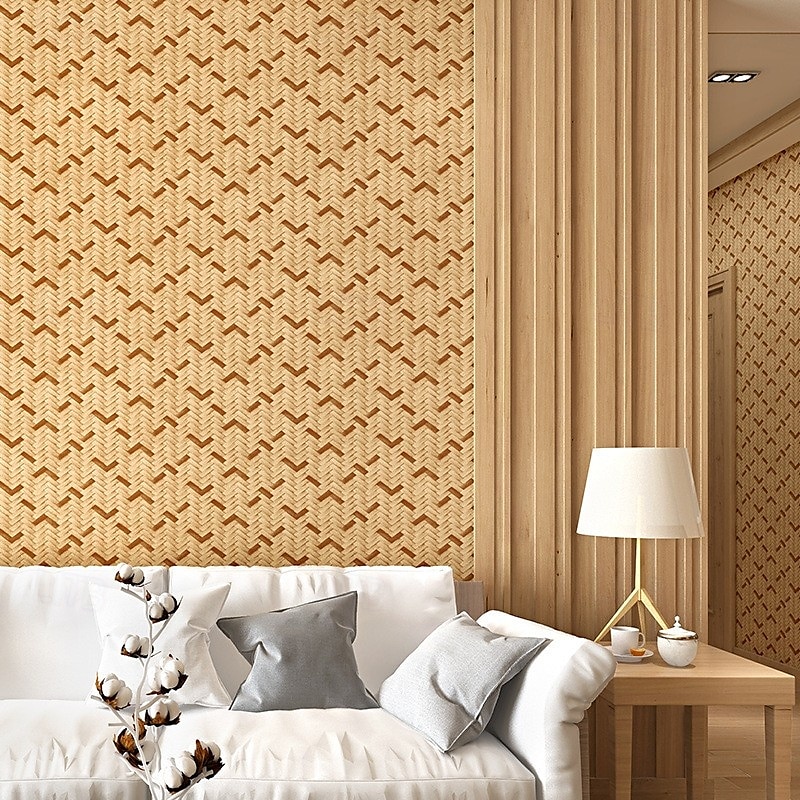 1 Roll Imitation Grass Cloth Wallpaper Woven Bamboo Rattan Wall Covering Hotel Restaurant Store Wall Decoration Ceiling Non Self-Adhesive 950x53cm/374x20.87inch 2025 - $39.99 –P5