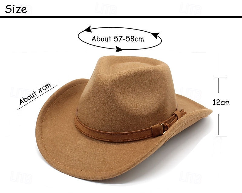 Ανδρικά Καπέλο Ντέρμπι του Κεντάκι Καπέλο ηλίου Καπέλο καουμπόι Καπέλο Fedora Trilby Μαύρο Ρουμπίνι Μάλλινο Πεπαλαιωμένο Στυλ Μοντέρνα 18ος αιώνας Πολιτεία του Τέξας Καθημερινά Θεματικό κόμμα 2026 - $22.99 –P1
