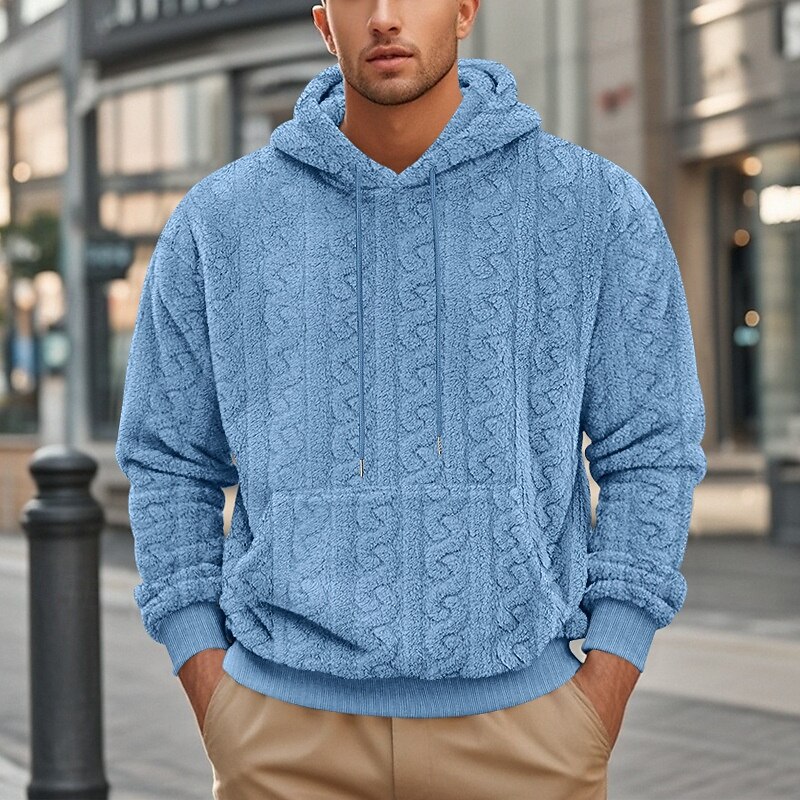 Per uomo Felpa con cappuccio Felpa con cappuccio in pile Aalbicocca Nero Blu Marrone Grigio Con cappuccio Liscio Jacquard Tasche Sportivo Giornaliero Per eventi Poliestere Streetwear Essenziale del 2025 a $26.99 –P9